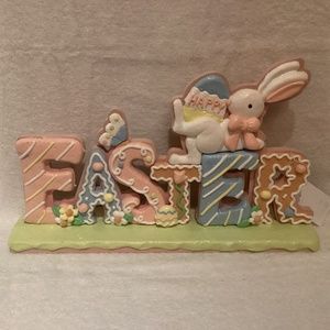 Pastel Happy Easter Sign - Gingerbread style